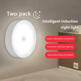 Human Body Induction Night Light Mini Induction Wardrobe Light Porch Stair Light USB Charging Night Light Two-Pack