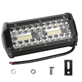 7in LED Light Bar 120W 12000LM LED Work Light Pods Offroad Driving Lights IP67 Waterproof Fog Light Spot Flood Beam for Jeep Trailer Truck Bus Bo
