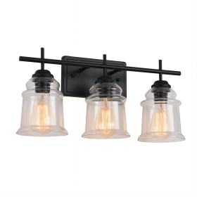 3-Light with Clear Glass Satin Shade Unique Hand-make Lampshade Industrial Indoor Light Fixture E26 Socket [No Bulb][Unable ship weekends