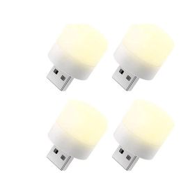 4Pcs USB Night Light; Energy-Saving Light; USB Light Bulb; Compact LED Bulb; Portable Lighting; Ambient Lighting; Decorative Lamp; Mini USB Light (Color: Yellow Light 4 Packs)