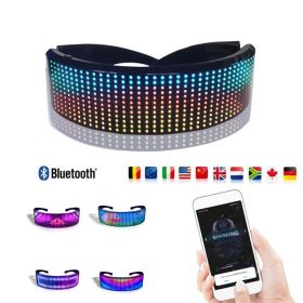 LED Glasses Bluetooth Luminous Rave Party SunGlasses Electronic Festival Light Up Glasses DJ Halloween Decor Birthday Party Prop (Color: LED Glasses, size: 1Pcs)