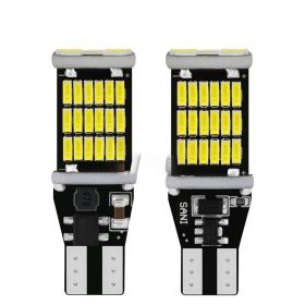 Car Led Reversing Light T15 4014 45smd Decoding Highlight Tail Light Turn Signal (Emitting Color: White)