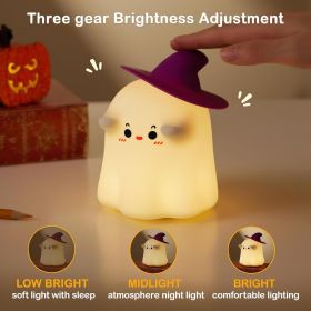 Halloween Ghost Night Lights for Kids: Cute Lamp Rechargeable Toddler Baby Night Light with Timer, Adjustable Brightness (colro: GHOST LAMP)